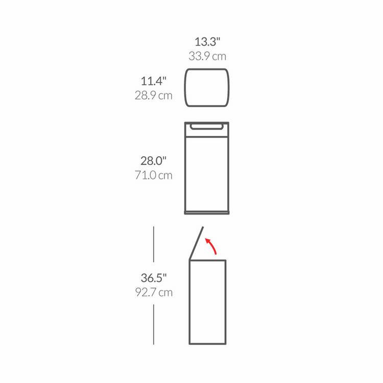 Simplehuman touch-bar kitchen bin 30 litre stainless steel - British product