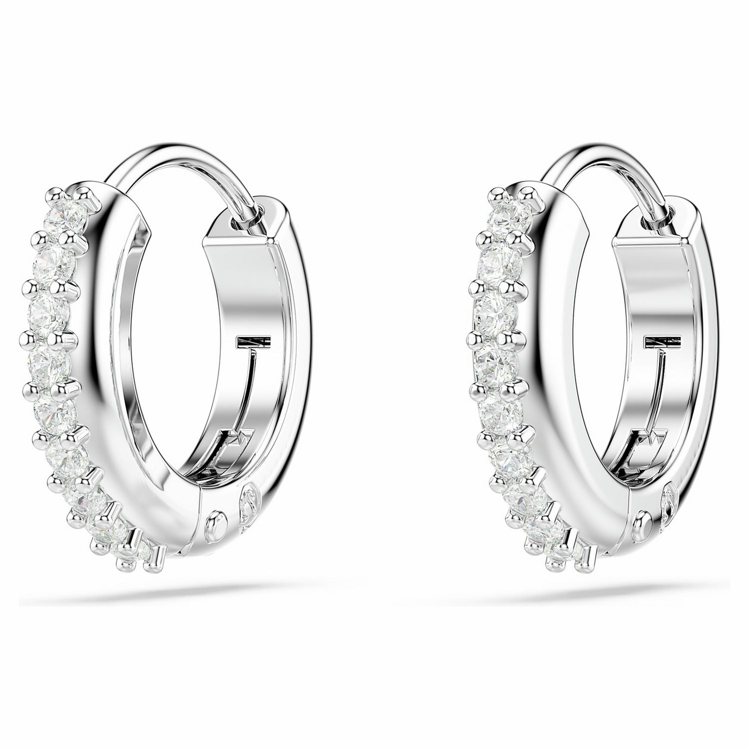 Swarovski rhodium-plated crystal mini hoop earrings - British product