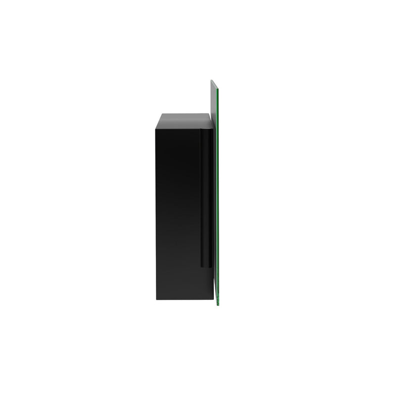 Be Modern Amari electric fire wall-mounted black glass, imported from the UK
