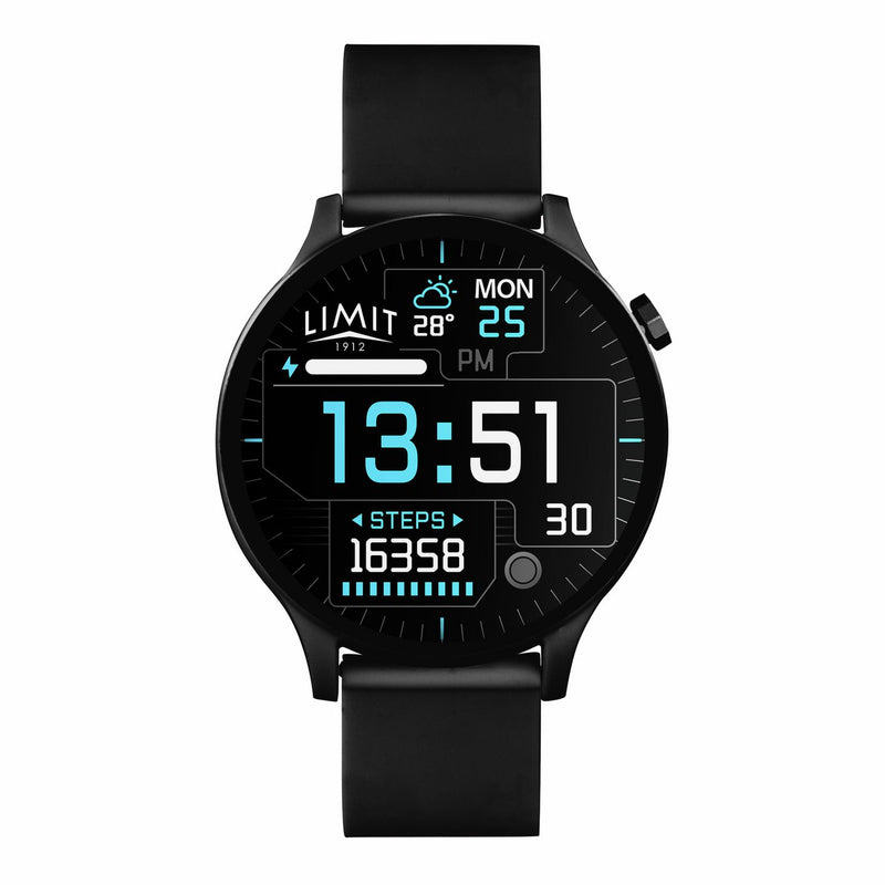 Limit smart watch black silicone strap (British brand)