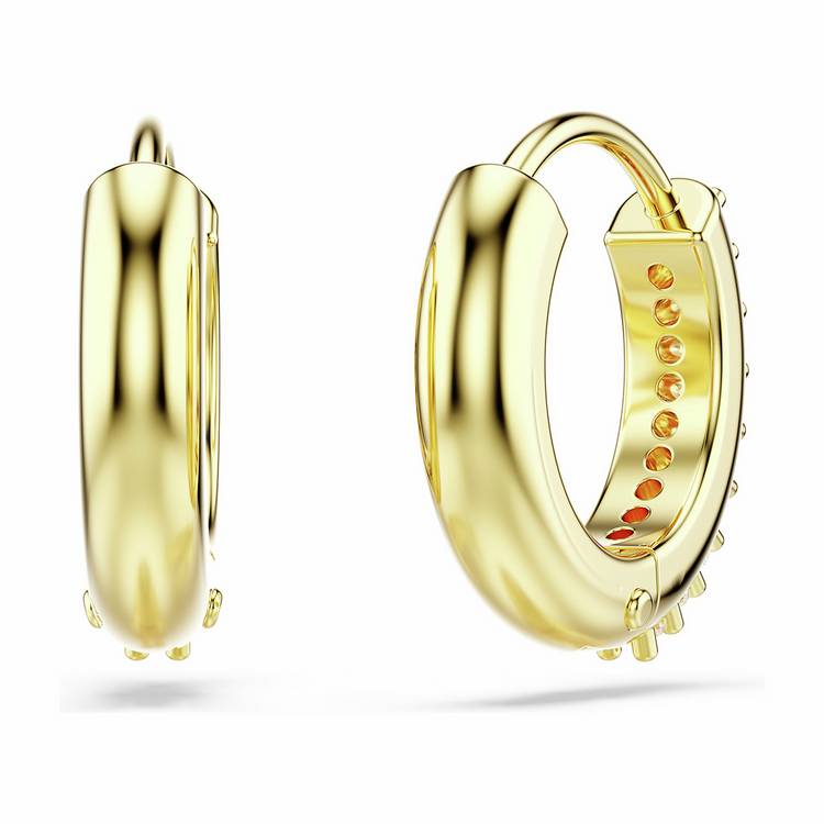 Swarovski gold-tone mini hoop earrings with crystal stones, UK version