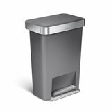 Simplehuman grey plastic pedal bin 45 litres (British brand)