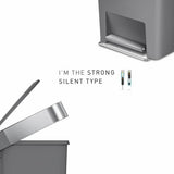 Simplehuman grey plastic pedal bin 45 litres (British brand)