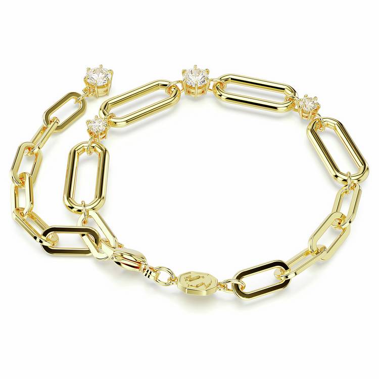 Swarovski gold-tone crystal chain bracelet 15.5cm - British product
