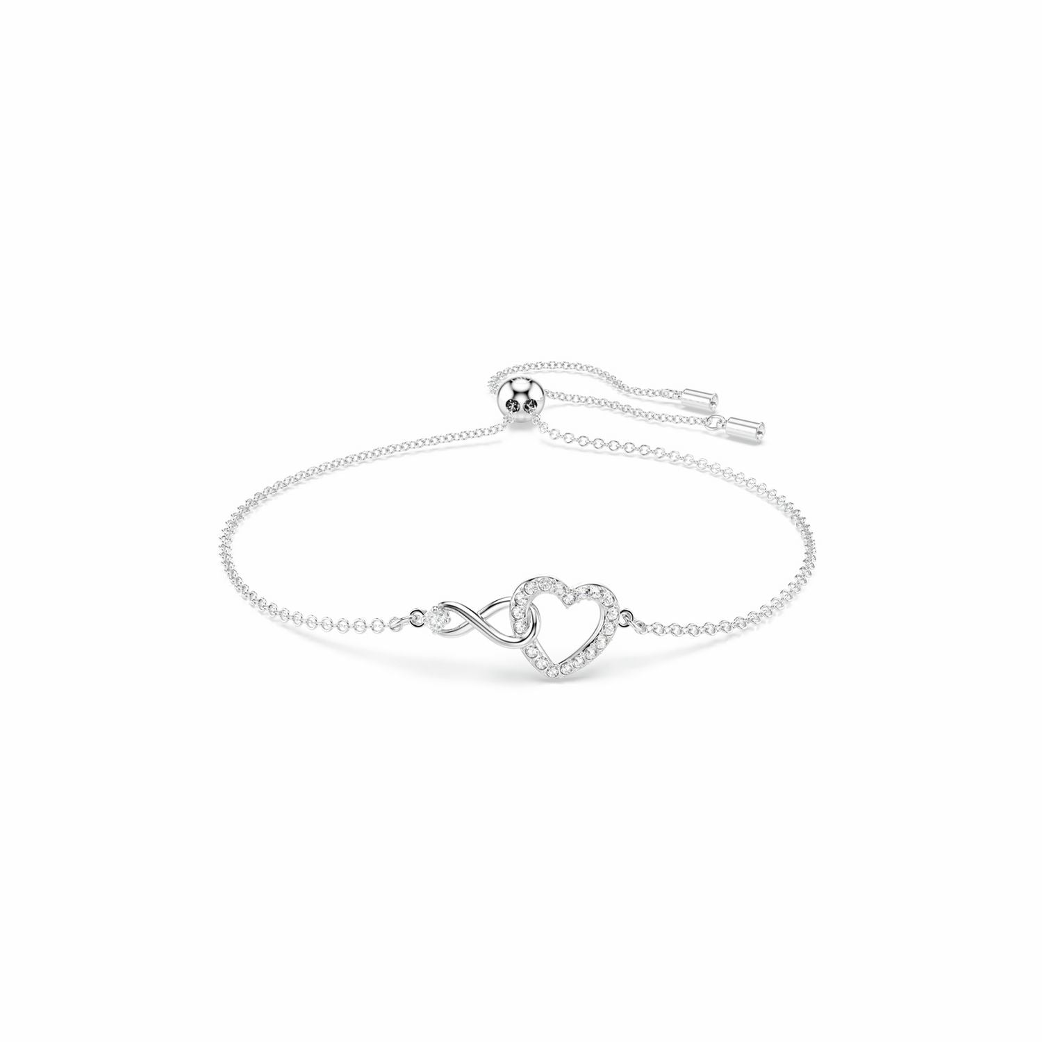 Swarovski infinity heart bracelet rhodium plated crystal, UK version