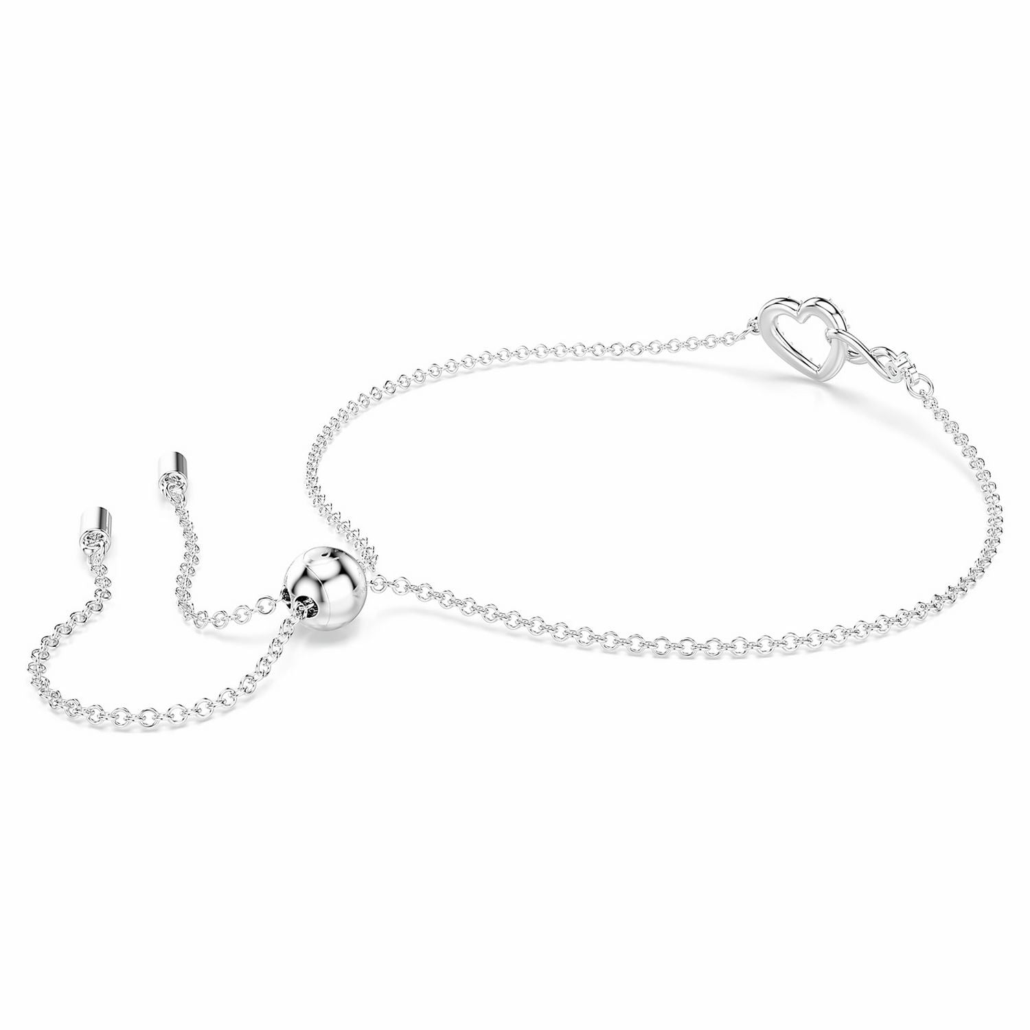 Swarovski infinity heart bracelet rhodium plated crystal, UK version