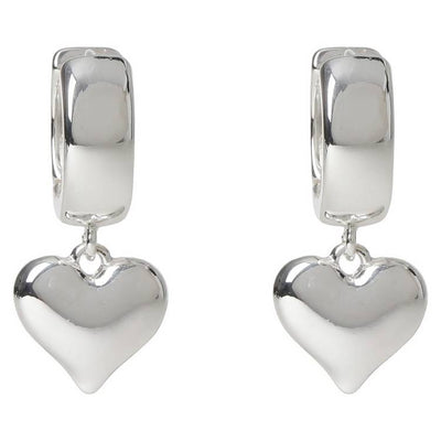 Argos Liars & Lovers Silver Tone Mini Heart Drop Hoop Earrings- Buy online at McGrocer