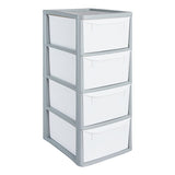 Argos Home Plastic Storage Tower Grey 4 Drawer, imported from the UK