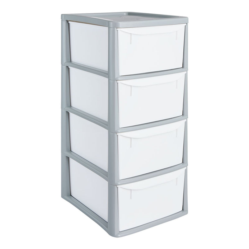 Argos Home Plastic Storage Tower Grey 4 Drawer, imported from the UK