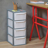 Argos Home Plastic Storage Tower Grey 4 Drawer, imported from the UK