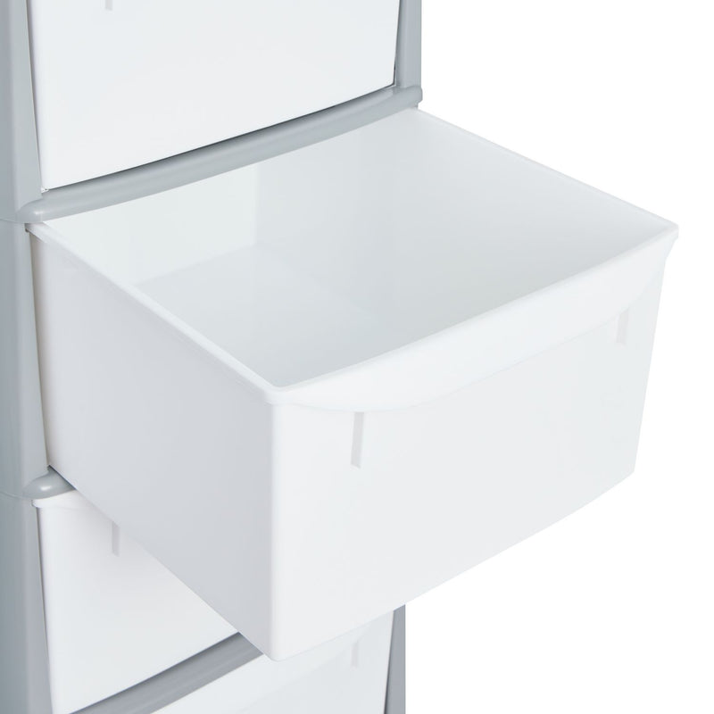 Argos Home Plastic Storage Tower Grey 4 Drawer, imported from the UK