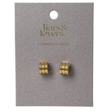 Liars & Lovers gold tone spiral hoop earrings 10mm width, UK version