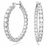 Swarovski crystal hoop earrings rhodium plated 28mm, UK version