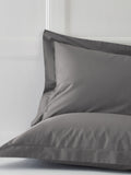 Set of 2 Grey Charcoal Cotton Rich Pillowcases