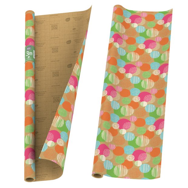 Eco Nature polkadot wrapping paper 2 rolls, imported from the UK