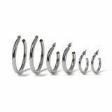 Freedom silver hoop earrings set of 6 with tube design (British brand)