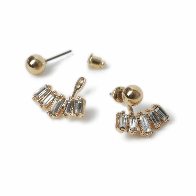 Freedom gold-tone rhinestone earrings - British product