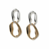 Freedom gold-tone metal link drop earrings, imported from the UK