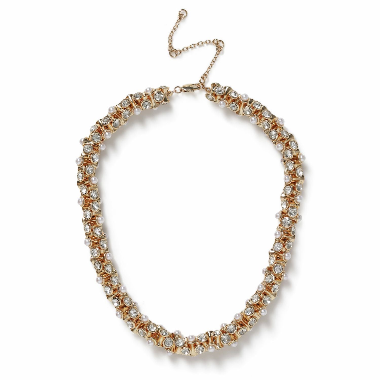Freedom gold tone pearl chain necklace 45cm - British product