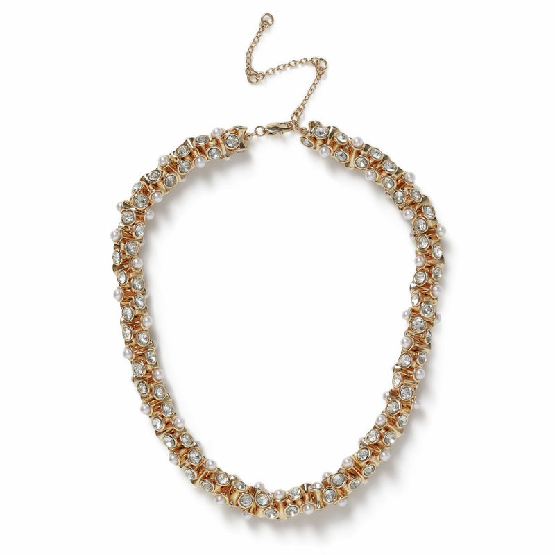 Freedom gold tone pearl chain necklace 45cm - British product