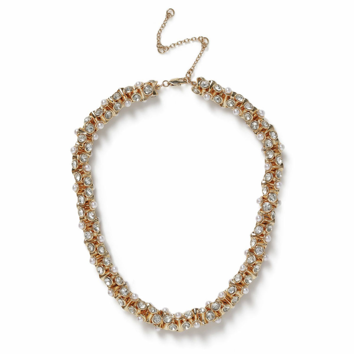 Freedom gold tone pearl chain necklace 45cm - British product