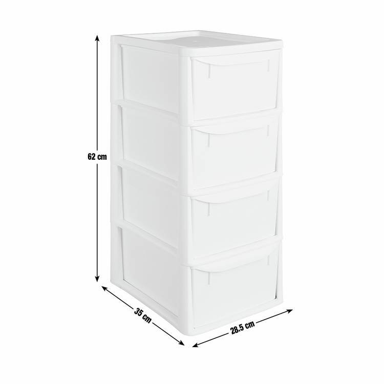 Argos Home 4-drawer plastic storage tower white, UK version