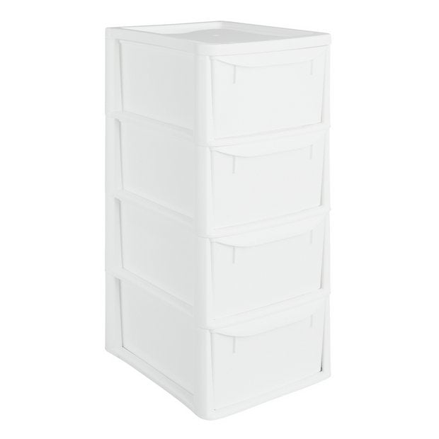 Argos Home 4-drawer plastic storage tower white, UK version