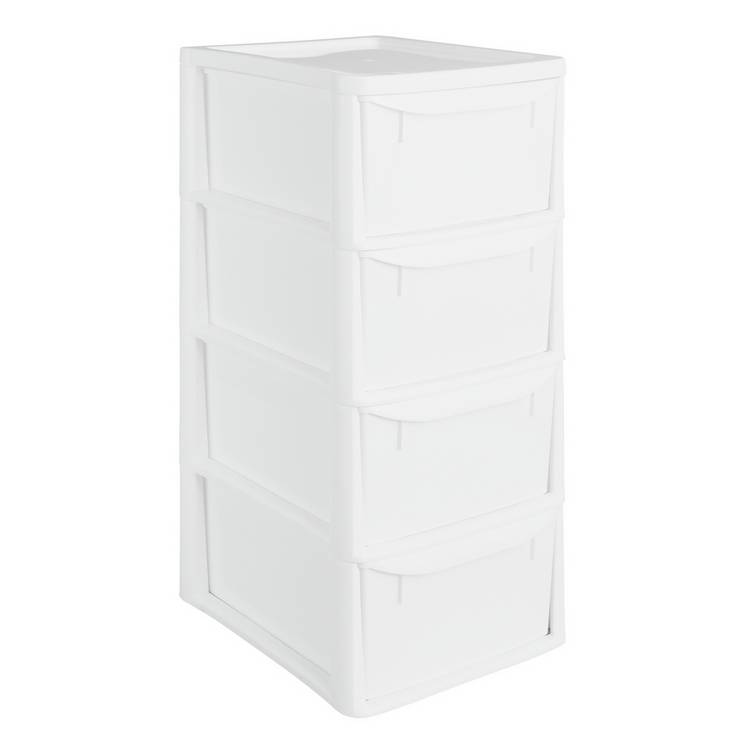 Argos Home 4-drawer plastic storage tower white, UK version