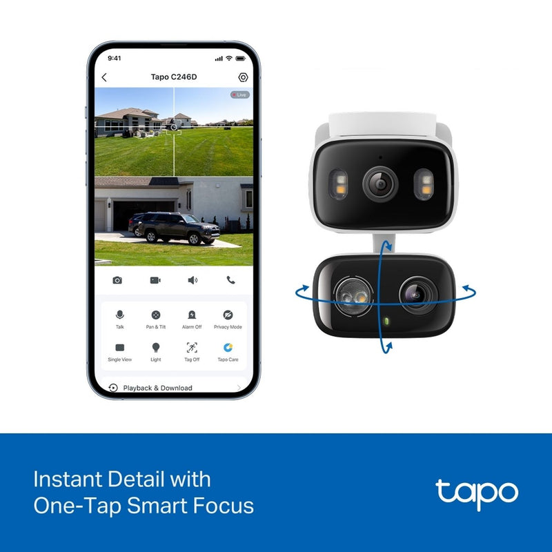 Tapo C246D dual-lens pan/tilt security camera, UK version