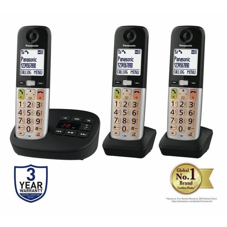 Panasonic KX-TGU4 triple cordless phone - British product