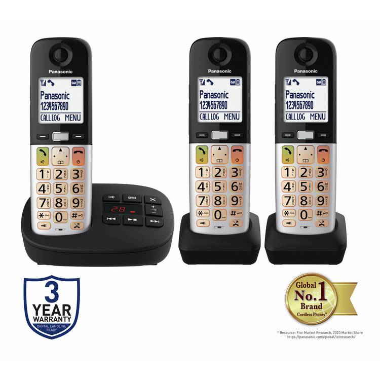 Panasonic KX-TGU4 triple cordless phone - British product