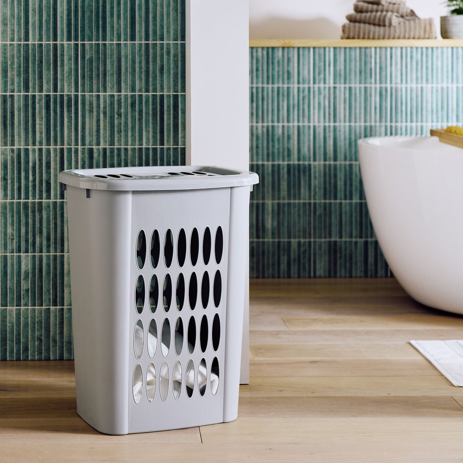 Argos Home laundry hamper flint grey 54L, UK version