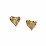 Freedom gold plated heart stud earrings, imported from the UK