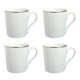 Argos Home white porcelain mugs with silver rim, imported from the UK