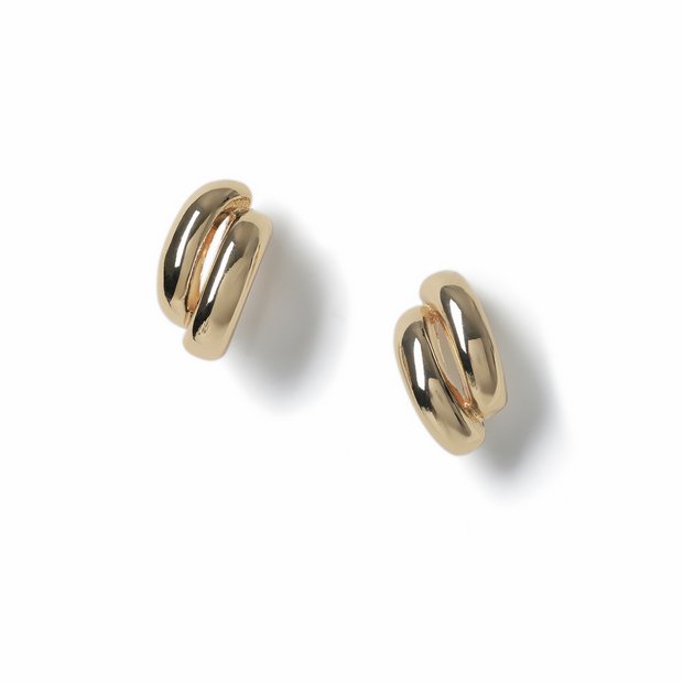 Freedom gold-tone oversized double row stud earrings, UK version
