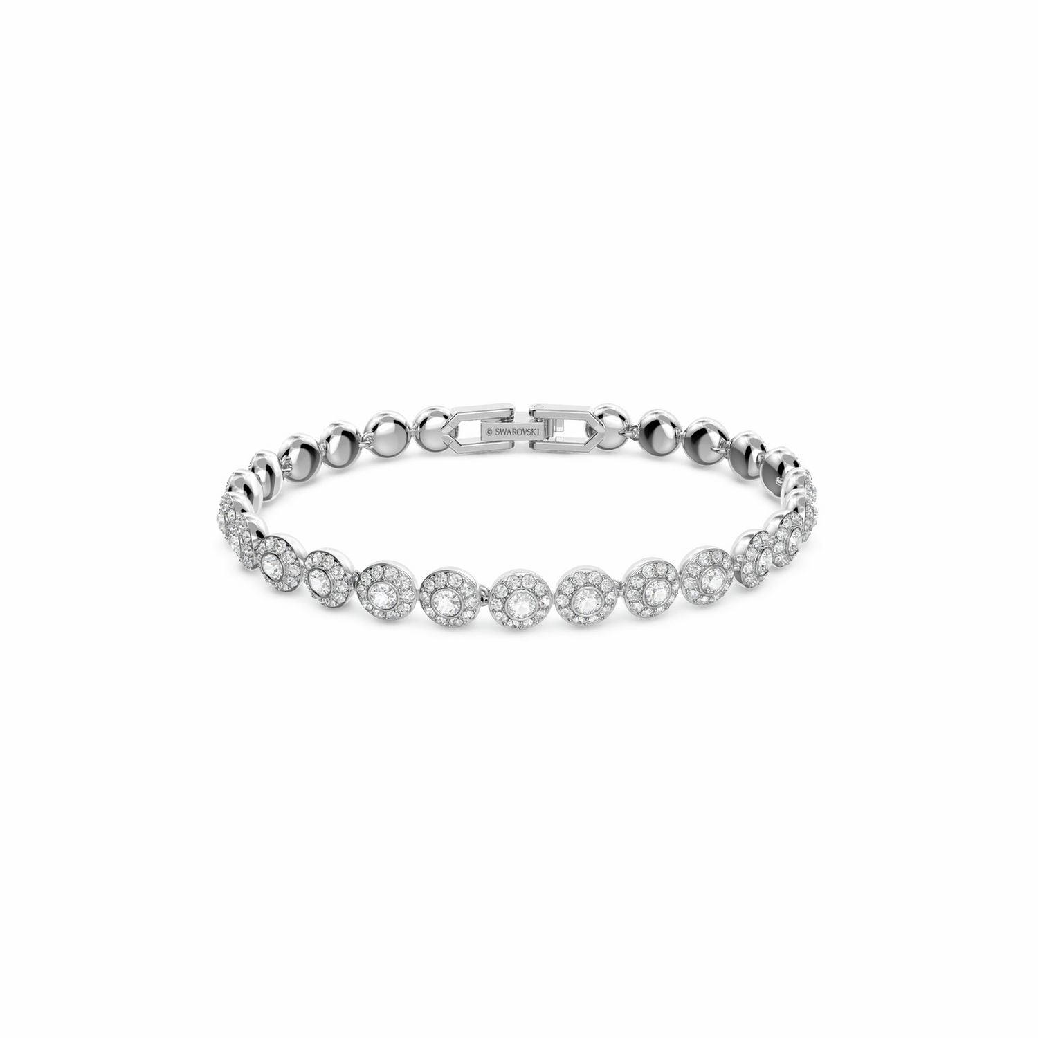 Swarovski rhodium plated crystal tennis bracelet, UK version