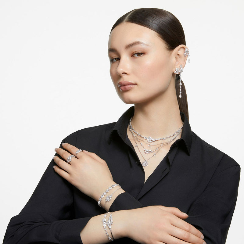 Swarovski rhodium plated crystal tennis bracelet, UK version