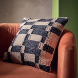 Habitat woven geometric cushion black 43x43cm (British brand)