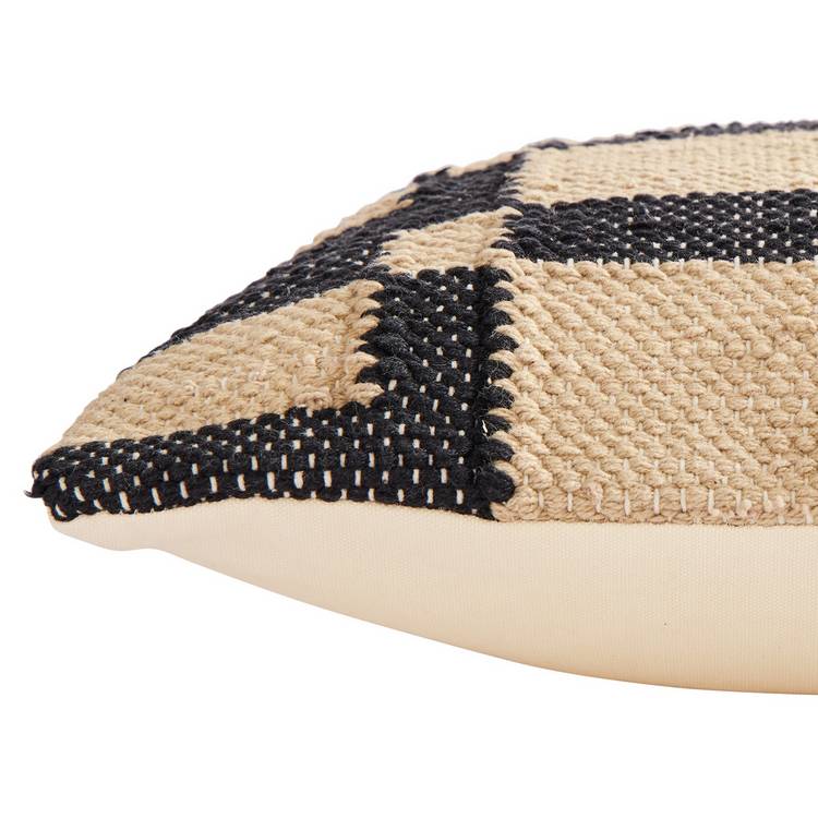 Habitat woven geometric cushion black 43x43cm (British brand)