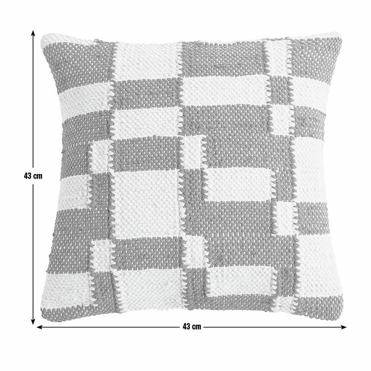 Habitat woven geometric cushion black 43x43cm (British brand)