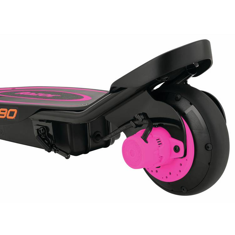 Razor PowerCore E90 electric scooter in pink, imported from the UK