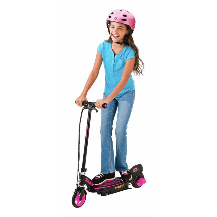Razor PowerCore E90 electric scooter in pink, imported from the UK