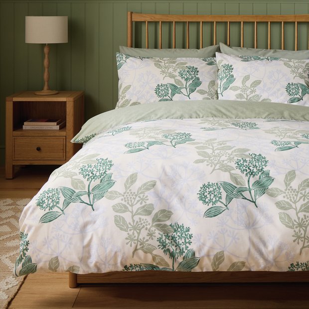 Argos Home cow parsley print bedding set single, imported from the UK