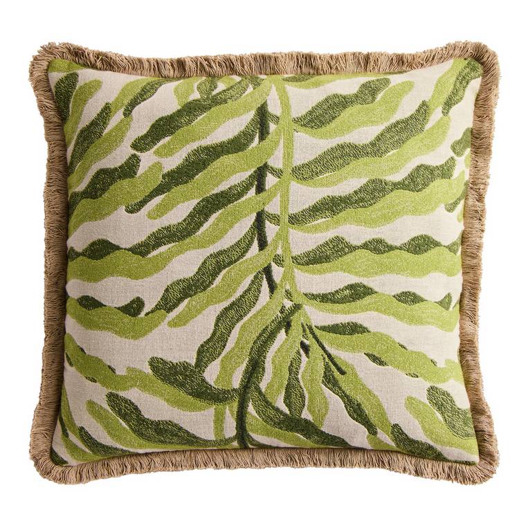 Habitat leaf jacquard cushion green 43x43cm, UK version