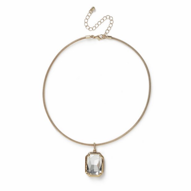 Freedom gold-tone crystal pendant necklace 16 inch (British brand)