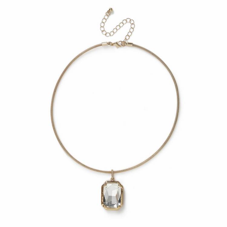 Freedom gold-tone crystal pendant necklace 16 inch (British brand)