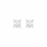 Swarovski rhodium plated square crystal stilla stud earrings, imported from the UK