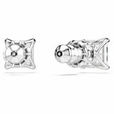 Swarovski rhodium plated square crystal stilla stud earrings, imported from the UK