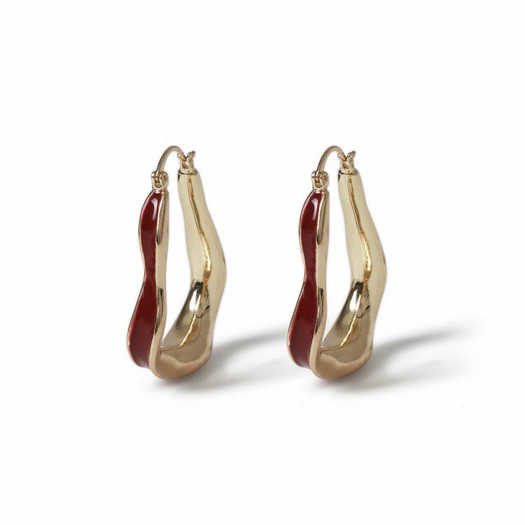Freedom gold enamel wave hoop earrings (British brand)