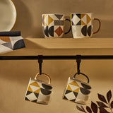 Argos Home Geo Pack of 4 Stoneware Mugs